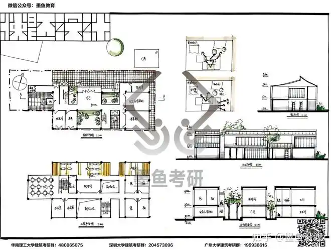 快题解析 | 华南理工2010年历史街区休闲驿站设计 - 知乎