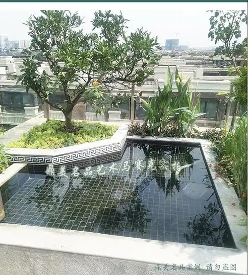 飞客达墨绿色天然大理石大花绿石材马赛克瓷砖专用景观水池花池鱼池贴