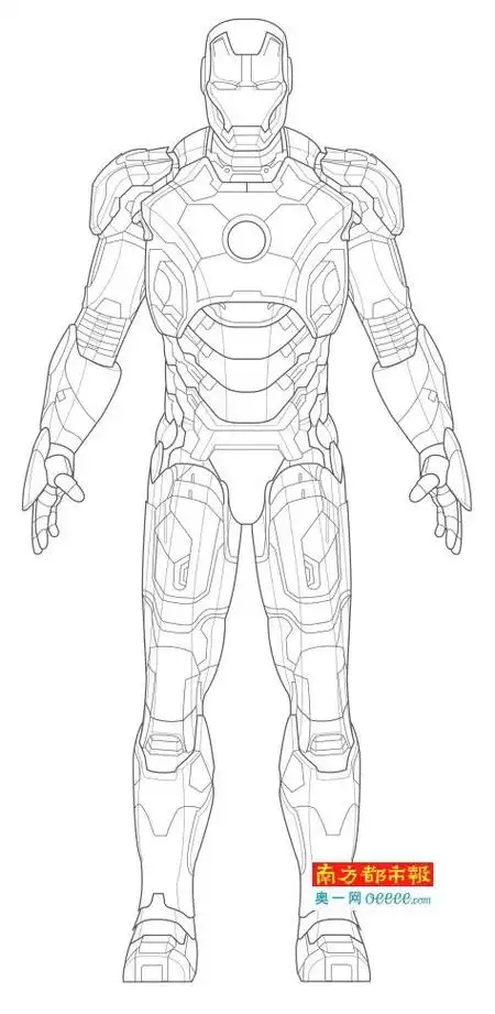 给我查简笔画的钢铁侠机甲