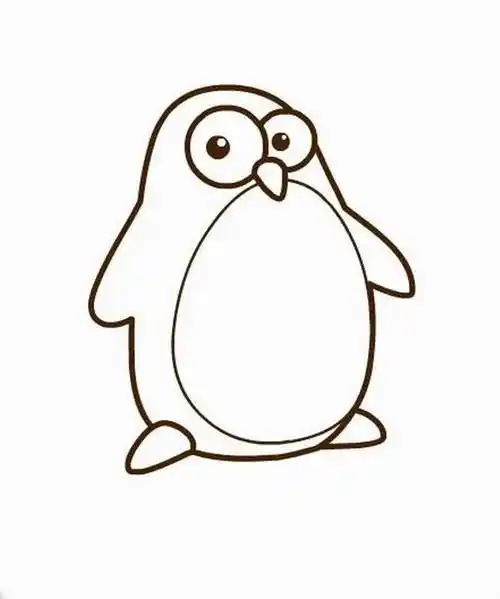 企鹅简笔画 企鹅简笔画图片带颜色