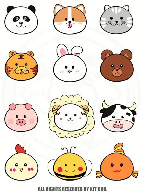 超可爱简笔画几步画出可爱小动物