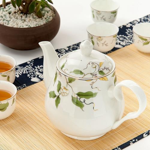 唐山骨瓷中式茶壶 陶瓷大号小号单壶 骨瓷花茶壶泡茶壶小壶