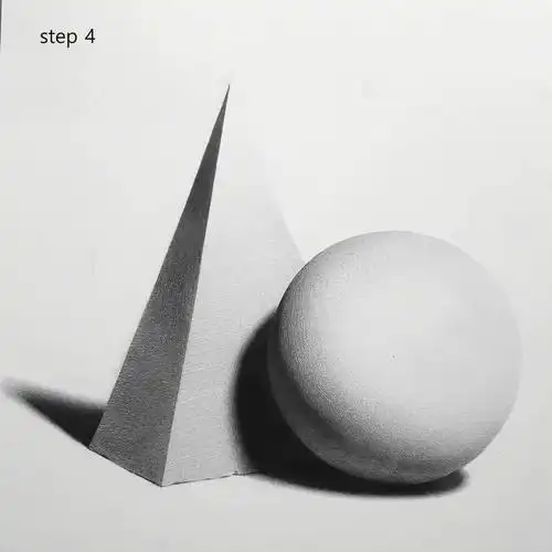 不一样的石膏几何体素描附步骤图