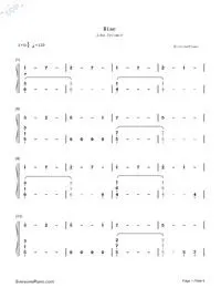 rise-刺客信条3背景音乐双手简谱预览1