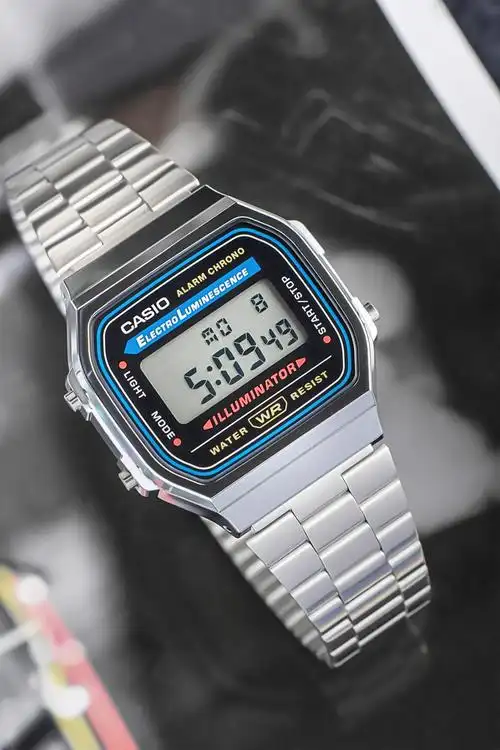 卡西欧(casio)日本卡西欧casio复古休闲简约金属防水小方块a158w a159