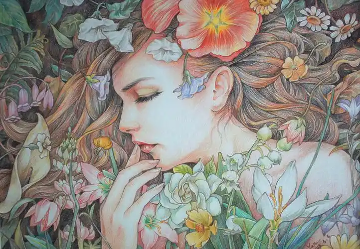 彩铅画——春 - 插画原创作品 - 创意人插画网