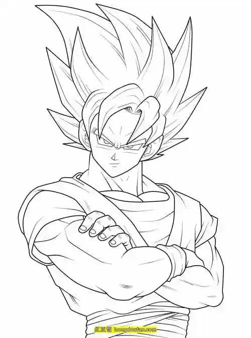 10岁孩子们最喜欢的七龙珠格斗漫画涂色图片-红豆饭小学生简笔画大全