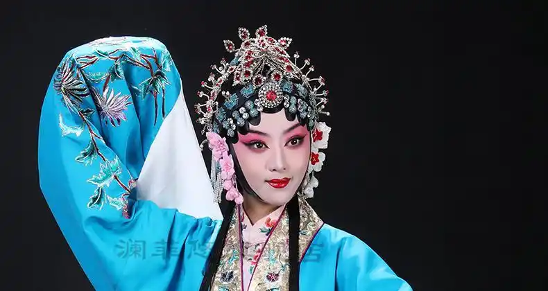 【京剧花旦服装】高端戏装戏曲女披水袖青衣小姐演出戏服 粉色 软绉