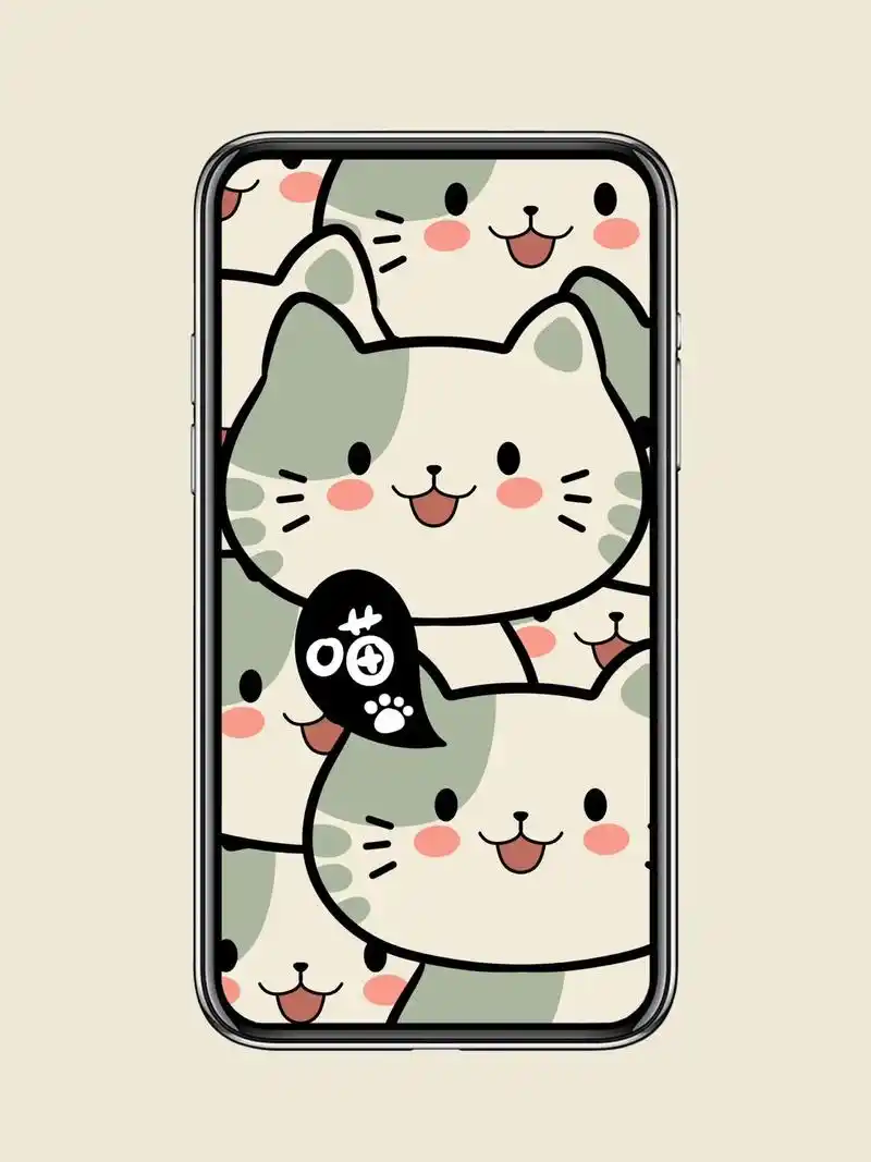 送你一张可爱的猫咪叠叠乐壁纸