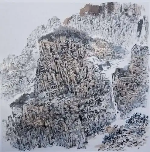 内蒙古画家蔡计锁(大山)太行山春季写生作品欣赏