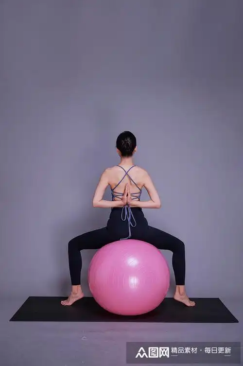 瑜伽人物动作瑜伽球姿势参考精修摄影图素材