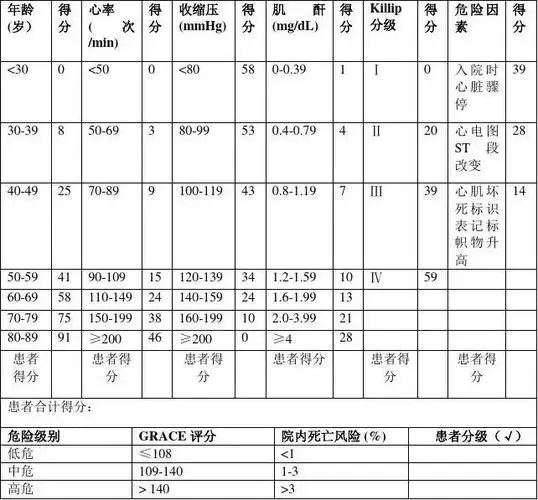 grace评分表