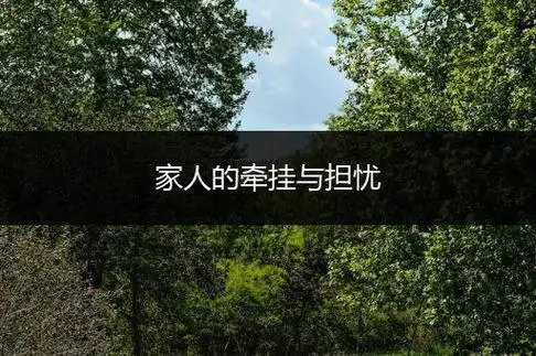 家人的牵挂与担忧