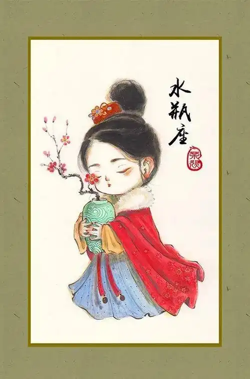 12星座古风少女简笔画,简笔画|十二星座专属手绘公主裙,天秤优雅艳丽