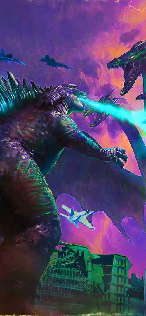 怪兽电影特斯拉第三部特斯拉大战三头巨龙帅气