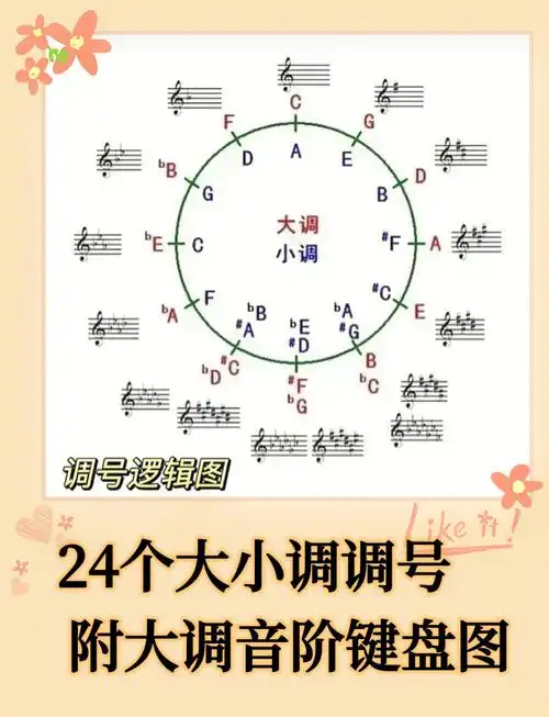 24个大小调音阶调号指法汇总