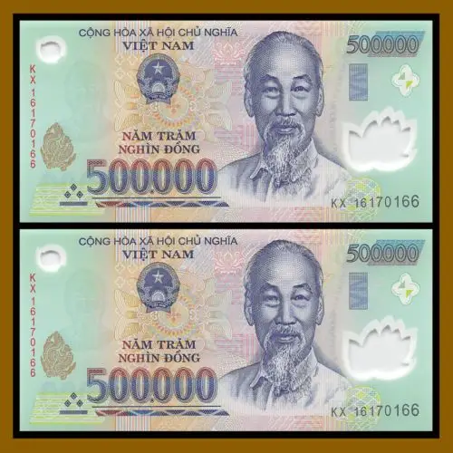 vietnam vietnamese (500 thousand) 500000 dong x 2 pcs (1 million