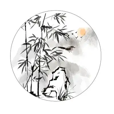 竹子水墨古风元素设计风景黑白古风水墨竹子