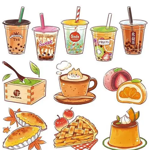 彩绘美食插画