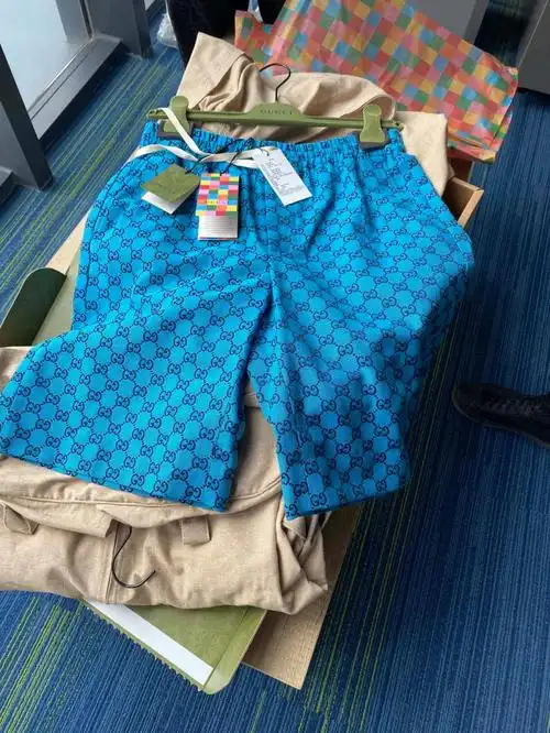 古驰gucci提花短裤入手