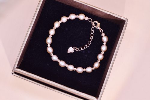 一折珍珠手链天然淡水米形