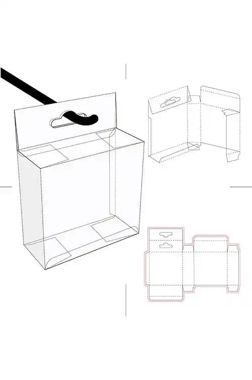 长方形包装盒展开图模切刀模刀线模板
