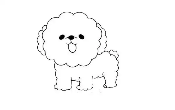 黄色泰迪犬简笔画画法步骤图解教程