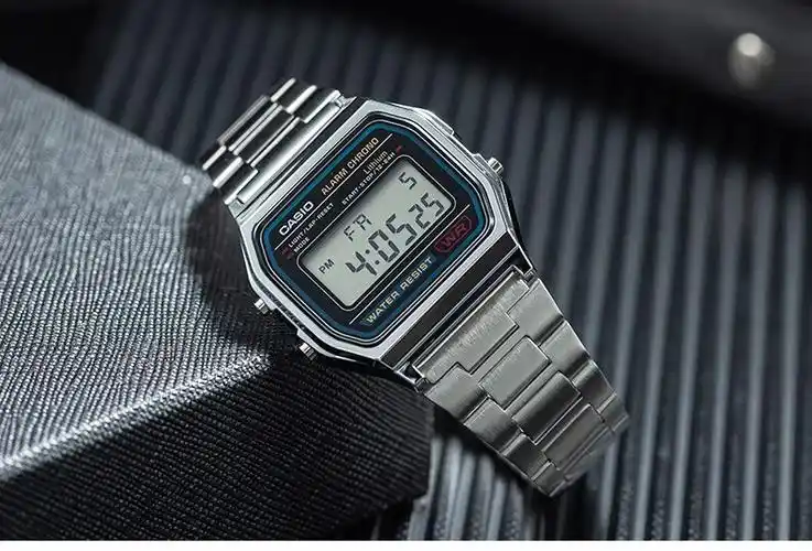 casio卡西欧手表复古小方块银表石英男女学生防水a159w a158w a159wa