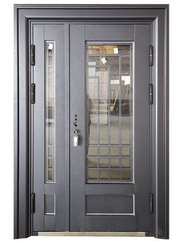 定制家用甲级锌合金别墅玻璃防盗进户大门木纹户外真铜漆氟碳烤漆