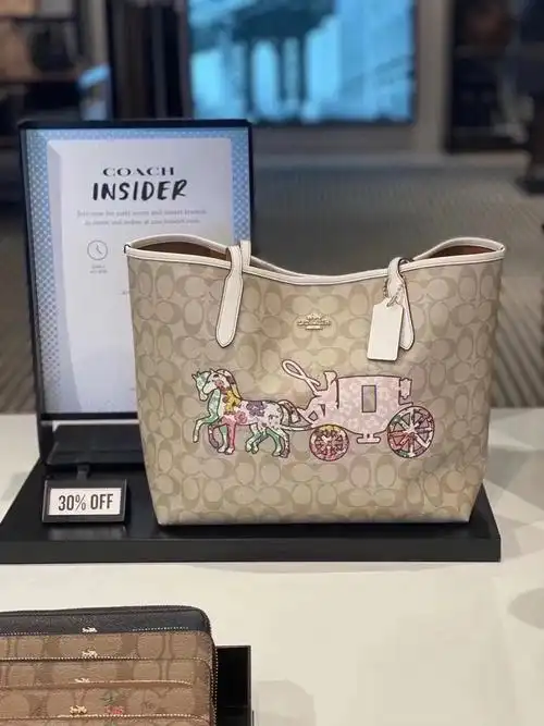 coach马车logo托特包