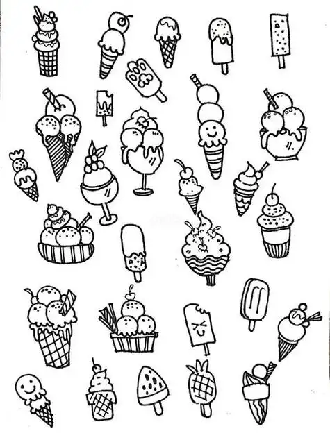 100种冰淇淋简笔画【怎么画冰淇淋简笔画】 简笔画图片大全-普车都