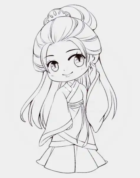 卡通 漫画 手绘 头像 线稿 236282人物简笔画 动画初学者卡通q版超萌