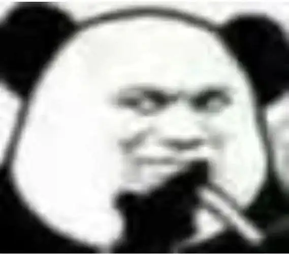 熊猫头抽烟斜视沙雕表情