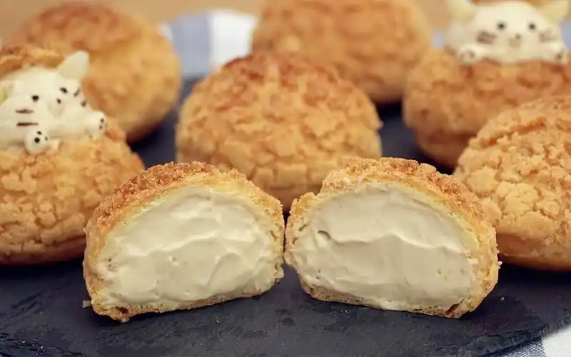 ohnino助眠视觉治愈菠萝脆皮泡芙制作过程