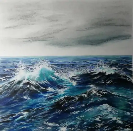 马克笔画的大海