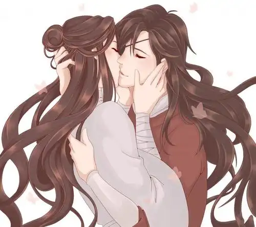 花城和谢怜亲密接吻图