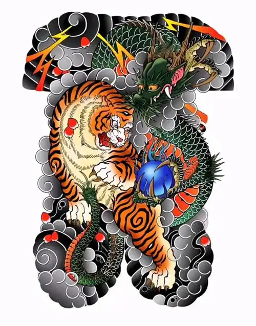 龙虎斗.纹身不要麻烦我的同行 都来麻烦我#日式老传统 #满背 - 抖音