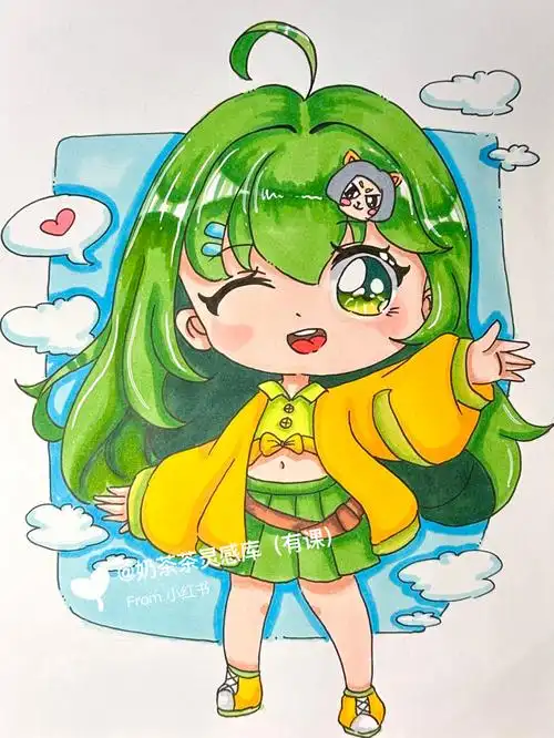 q版动漫/可爱女生/马克笔绘画分享