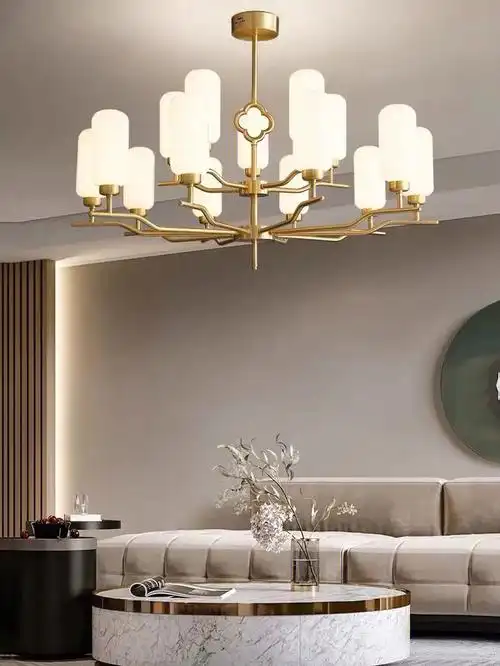 新中式吊灯全铜客厅