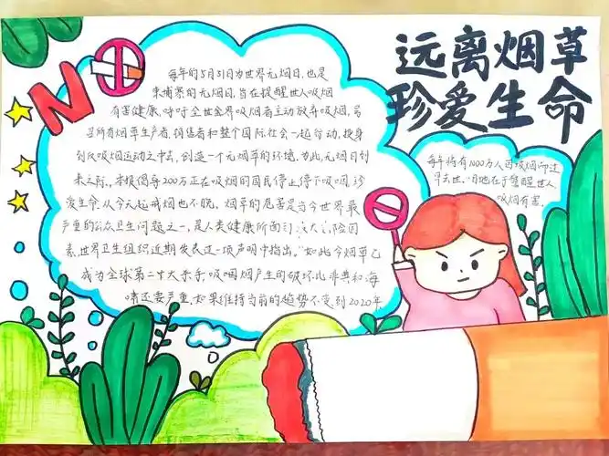 手抄报  #拒绝吸烟  #手抄报作业  #手抄报模板  #手抄报素材  #远离