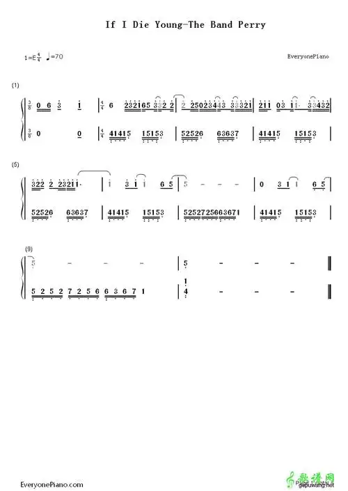 if i die young 简谱_if i die young if i die young 吉他谱
