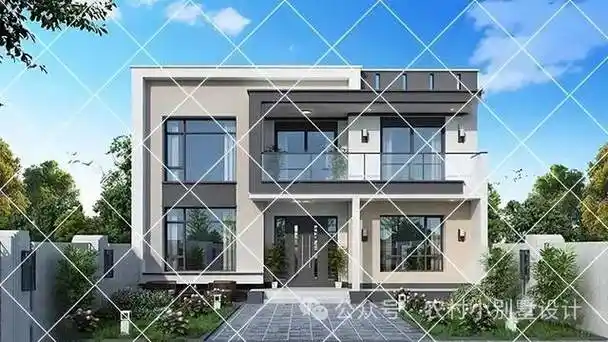 开春建房22款二层现代风自建房别墅图纸推荐,简约大气好看不过时_风格