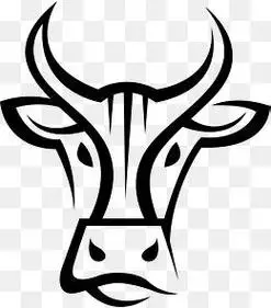 牛头简笔画黑白