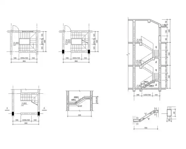 12套室内楼梯装修节点详图