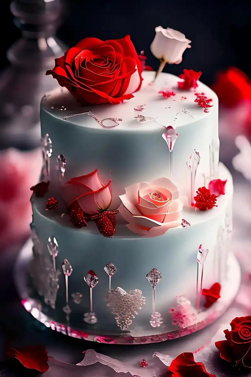 蛋糕玫瑰分享给你们欣赏#图文伙伴计划 #ai绘画 #玫瑰 # - 抖音