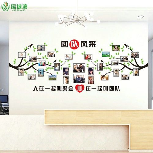 团队风采照片墙公司办公室学校教室装饰墙贴画走廊文化墙布置