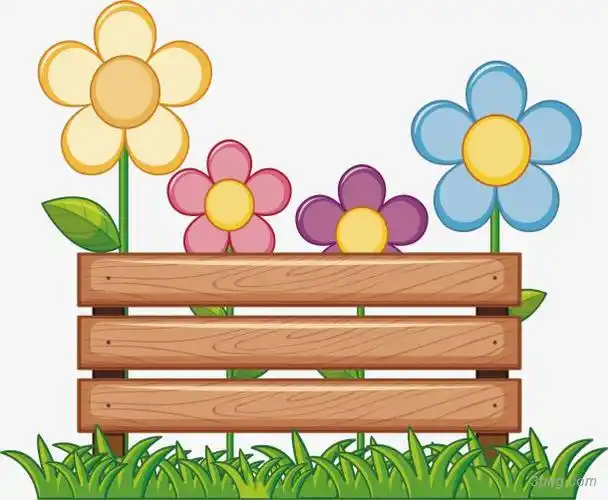 春天彩色花丛木板广告牌