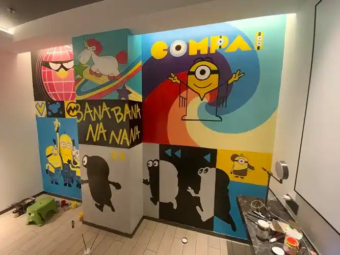 小黄人主题墙绘