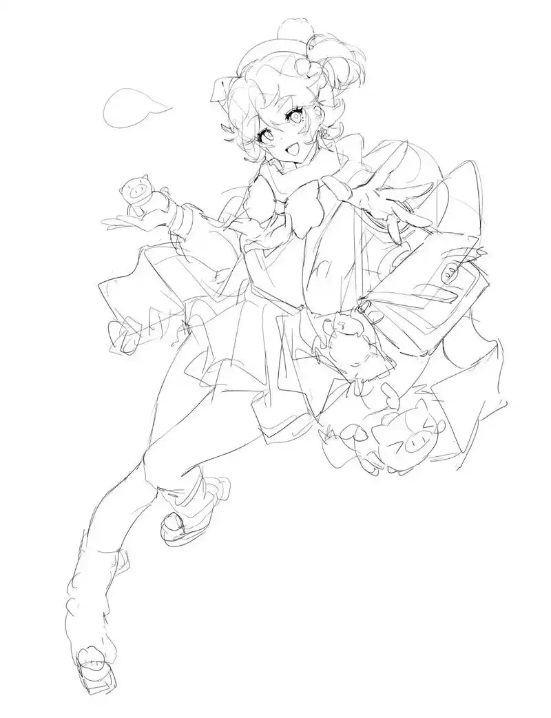 妮妮猪的冬季制服.#约稿 #稿件展示 #oc #立绘 #自设 - 抖音