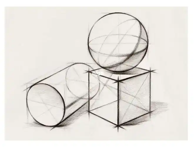 素描静物  #零基础素描  #素描石膏几何体  #石膏体  #素描圆柱体